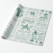 Antiek  Ephemera Lady Equestrian Ads Cadeaupapier (Uitgerold)