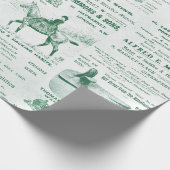 Antiek Ephemera Lady Equestrian Ads Cadeaupapier (Hoek)