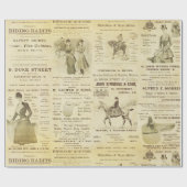 Antiek  Ephemera Lady Equestrian Ads Cadeaupapier (Vlak)