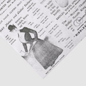 Antiek Ephemera Lady Equestrian Ads Tissuepapier (Detail)