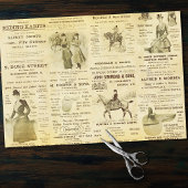 Antiek  Ephemera Lady Equestrian Ads Tissuepapier