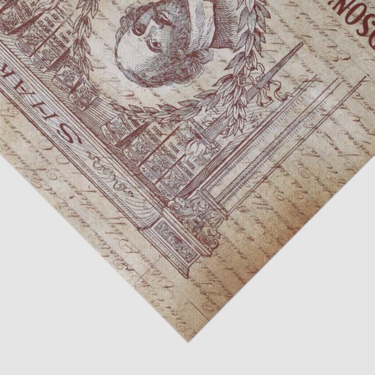 Antiek  Ephemera Shakespeare Handschrift Tissuepapier (Detail)