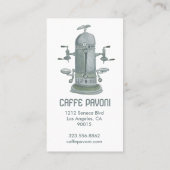 Antiek Espresso Machine Cafe Coffee Waterverf Klantenkaartje (Achterkant)