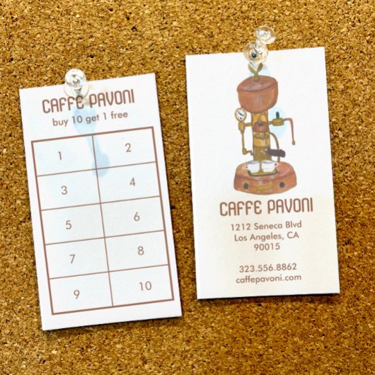 Antiek Espresso Machine Cafe Coffee Waterverf Klantenkaartje