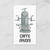 Antiek Espresso Machine Cafe Coffee Waterverf Visitekaartje (Voorkant)