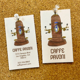 Antiek Espresso Machine Cafe Coffee Waterverf Visitekaartje