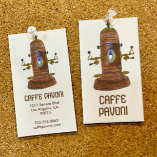 Antiek Espresso Machine Cafe Coffee Waterverf Visitekaartje