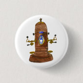 Antiek Espresso Machinekoffie Waterverf kunst Ronde Button 3,2 Cm (Voorkant)