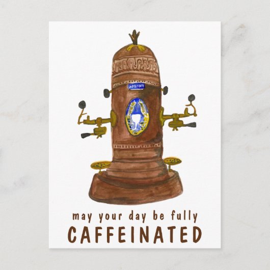 Antiek Espresso-systeemkoffie AANGEPASTE IT Funger Briefkaart (Voorkant)