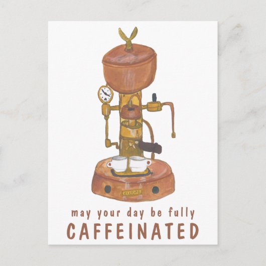 Antiek Espresso-systeemkoffie AANGEPASTE IT Funger Briefkaart (Voorkant)