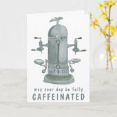 Antiek Espresso-systeemkoffie AANGEPASTE IT Funger Kaart (Gele Bloem)