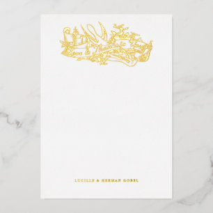 Antiek Etched Doves Love and Bedankt Note Kaart