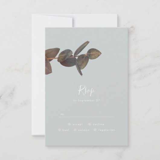 Antiek  Eucalyptus RSVP-reactiekaart RSVP Kaartje (Voorkant)