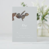 Antiek  Eucalyptus RSVP-reactiekaart RSVP Kaartje (Staand voorkant)