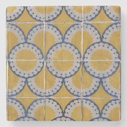 Antiek Europees aardewerk bedrukt Stenen Onderzetter (Voorkant)