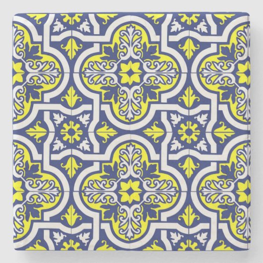 Antiek Europees aardewerk bedrukt Stenen Onderzetter (Voorkant)