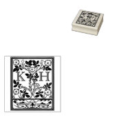Antiek Ex Libris Initialen Desert Roos Rubberstempel (Gestempeld)