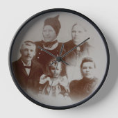 Antiek Familie Collage Foto B & W Afbeelding (Voorkant)