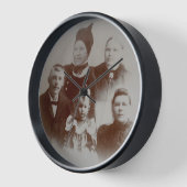 Antiek Familie Collage Foto B & W Afbeelding (Hoek)