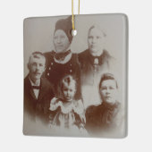 Antiek Familie Collage Foto B & W Afbeelding Keramisch Ornament (Links)