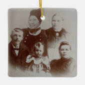Antiek Familie Collage Foto B & W Afbeelding Keramisch Ornament (Voorkant)