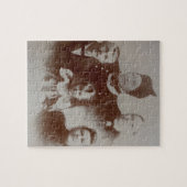 Antiek Familie Collage Foto B & W Afbeelding Legpuzzel (Horizontaal)