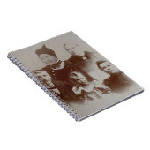 Antiek Familie Collage Foto B & W Afbeelding Notitieboek (Rechterzijde)