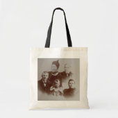 Antiek Familie Collage Foto B & W Afbeelding Tote Bag (Voorkant)