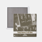 Antiek familie reünie generieke foto's magneet (Voorkant / Achterkant)