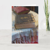 Antiek familiebijbel, leeg Wenskaart Kaart (Voorkant)