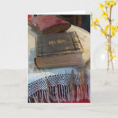 Antiek familiebijbel, leeg Wenskaart Kaart (Gele Bloem)