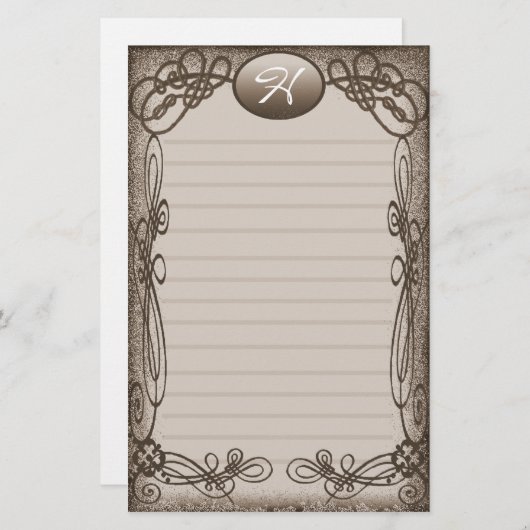 antiek fancy briefpapier (Voorkant / Achterkant)