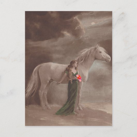 Antiek  Fantasy Night Dream Horse Briefkaart (Voorkant)
