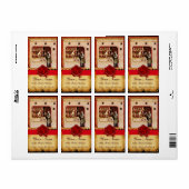 ANTIEK FARMACY RED WAX SEAL MONOGRAM ETIKET (Full Sheet)