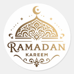 Antiek Faux Gold Ramadan Kareem Mubarak Ronde Sticker