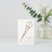 Antiek Faux Gold Shears Schaar Stylist Visitekaartje (Staand voorkant)