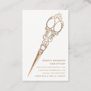 Antiek Faux Gold Shears Schaar Stylist Visitekaartje