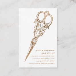 Antiek Faux Gold Shears Scissor 2 Stylist Visitekaartje
