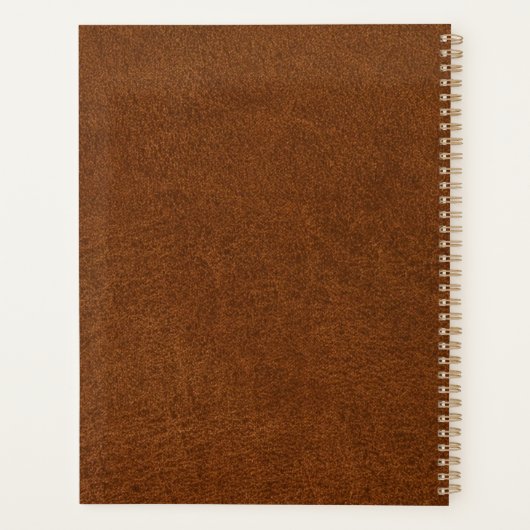 Antiek Faux Leather & Gold Monogram School Kantoor Planner (Achterkant)