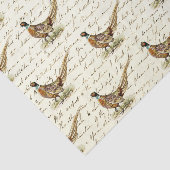 Antiek fazantpatroon op oude brief tissuepapier (Detail)