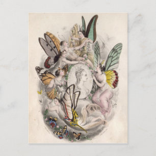 Antiek feiernymphen afdrukken briefkaart