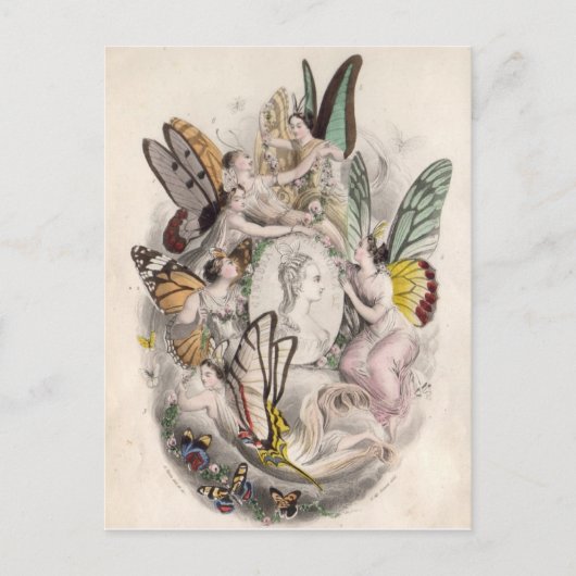 Antiek feiernymphen afdrukken briefkaart (Voorkant)
