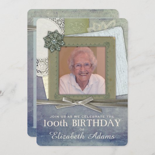 Antiek Feminine Collage Aangepaste Foto Kaart (Voorkant / Achterkant)