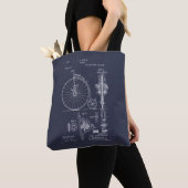 Antiek Fiets 1887 Penny Farthing Patent Tekening Tote Bag (Dichtbij)