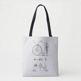 Antiek Fiets 1887 Penny Farthing Patent Tekening Tote Bag