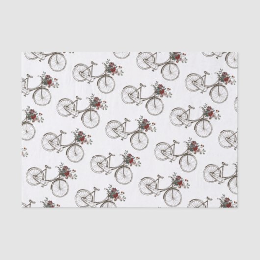 Antiek fiets met bloemen tissuepapier (Voorkant)