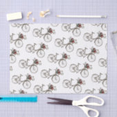 Antiek fiets met bloemen tissuepapier (Craft)