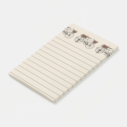 Antiek fiets met mandjes post-it® notes (Schuin)