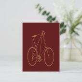 Antiek fiets Rood Tan Bike-fietser Briefkaart (Staand voorkant)