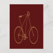 Antiek  fiets Rood Tan Bike-fietser Briefkaart (Voorkant)